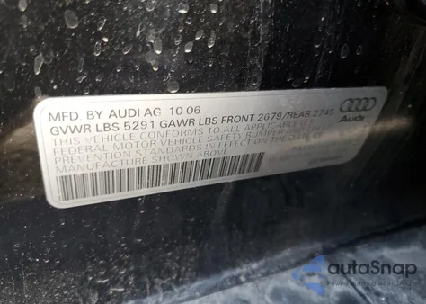 2007 Audi A6 S-Line Quattro from USA, damaged, VIN WAUEH74F77N067498